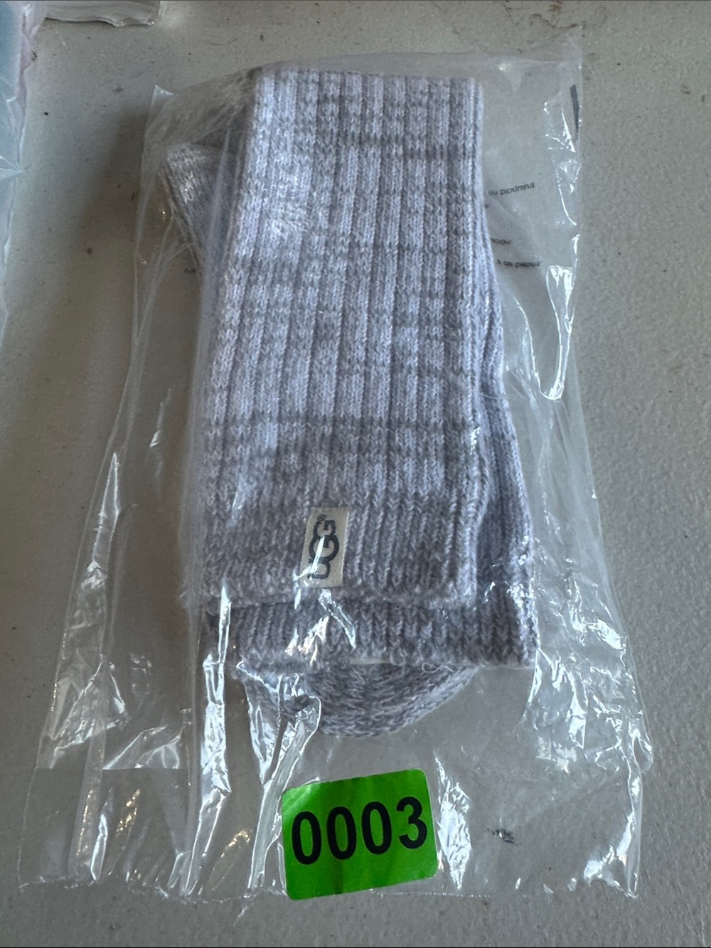 UGG Light Gray Ribbed Crew Sock - Picture 4 of 4